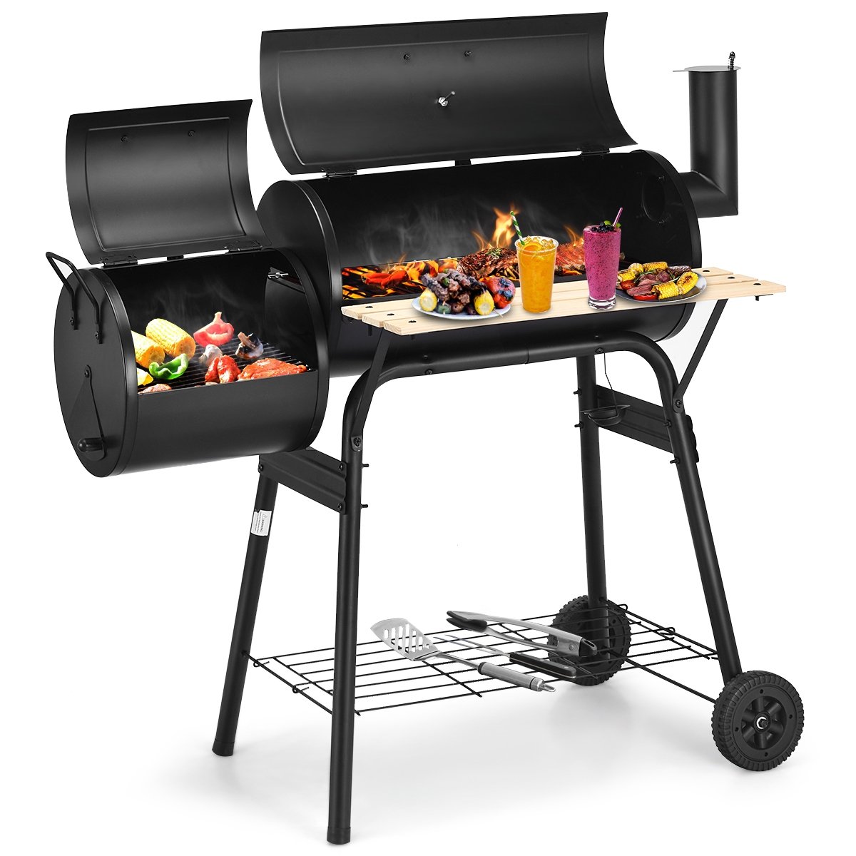 Outdoor BBQ Grill Barbecue Pit Patio Cooker, Black Outdoor Grills   at Gallery Canada