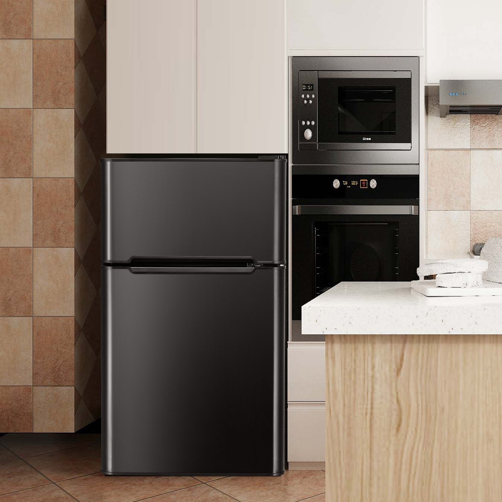 3.2 cu ft. Compact Stainless Steel Refrigerator, Black Refrigerators   at Gallery Canada