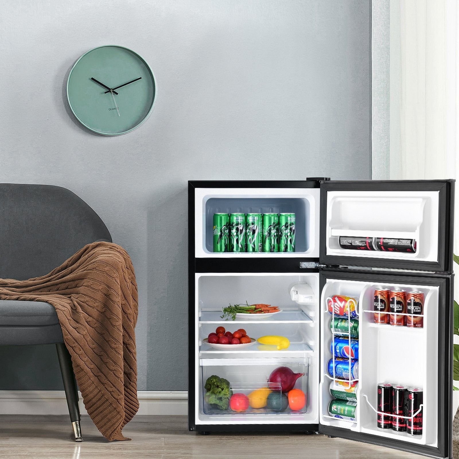 3.2 cu ft. Compact Stainless Steel Refrigerator, Black Refrigerators   at Gallery Canada