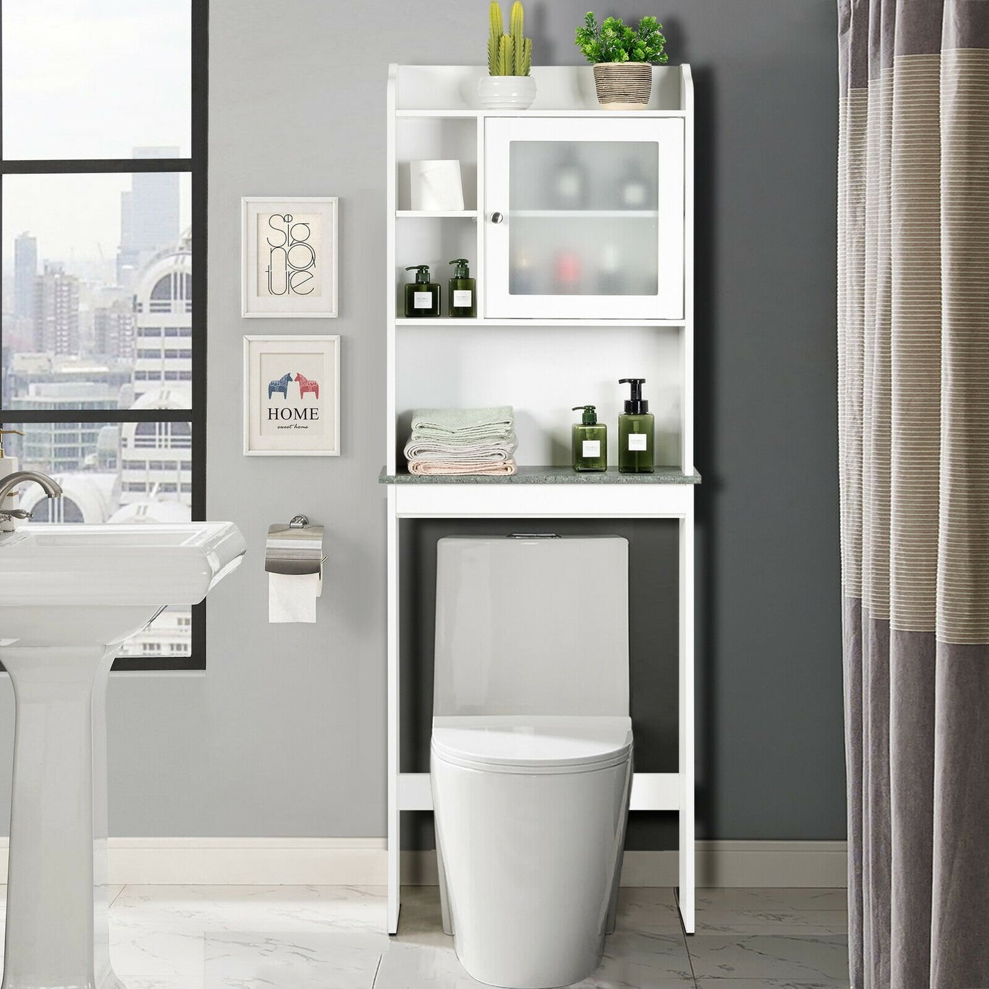 Space Saver White Over-the-Toilet Cabinet Bathroom Etagere   at Gallery Canada