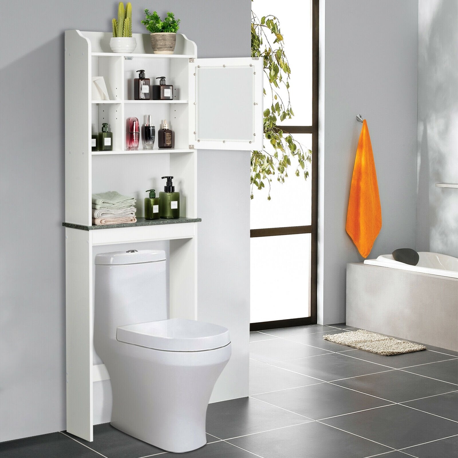 Space Saver White Over-the-Toilet Cabinet Bathroom Etagere   at Gallery Canada