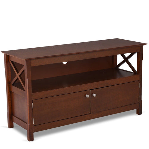 44 Inch Wooden Storage Cabinet TV Stand, Brown