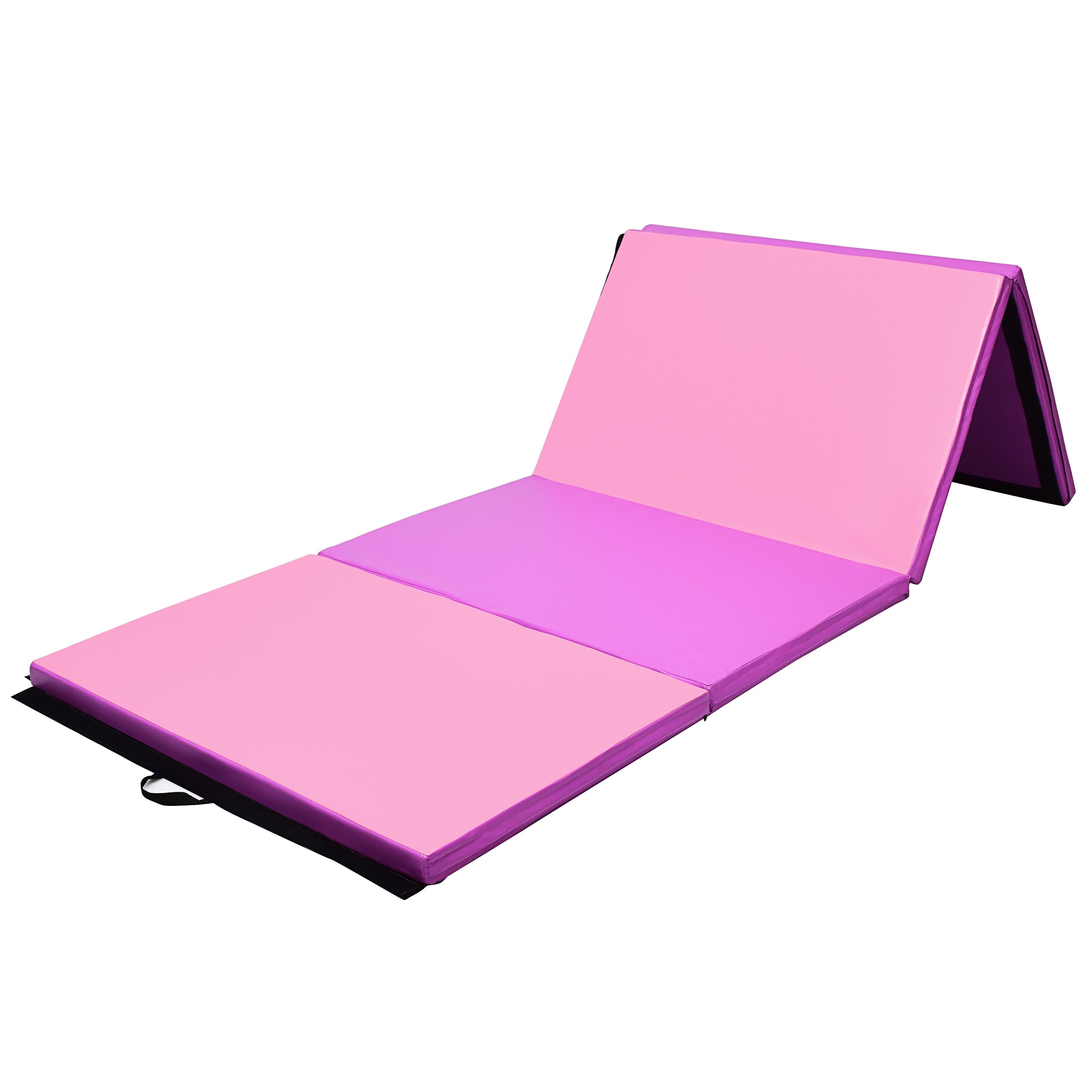 4 Feet x 10 Feet Thick Folding Panel Gymnastics Mat, Pink & Purple Yoga & Gym Mats   at Gallery Canada