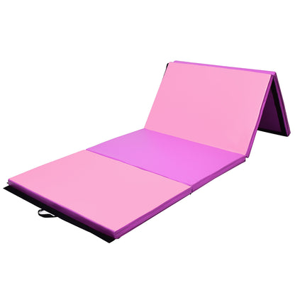 4 Feet x 10 Feet Thick Folding Panel Gymnastics Mat, Pink & Purple Yoga & Gym Mats   at Gallery Canada