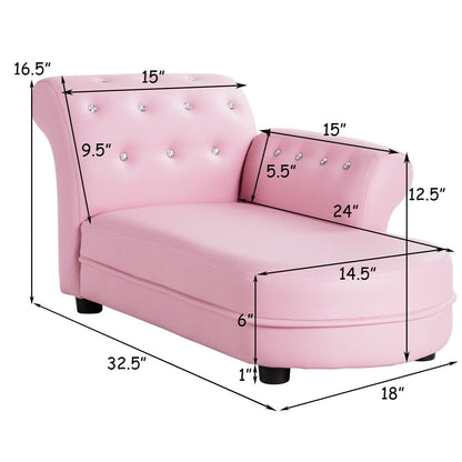 Armrest Relax Chaise Lounge Kids Sofa, Pink Kids Chairs & Seating   at Gallery Canada