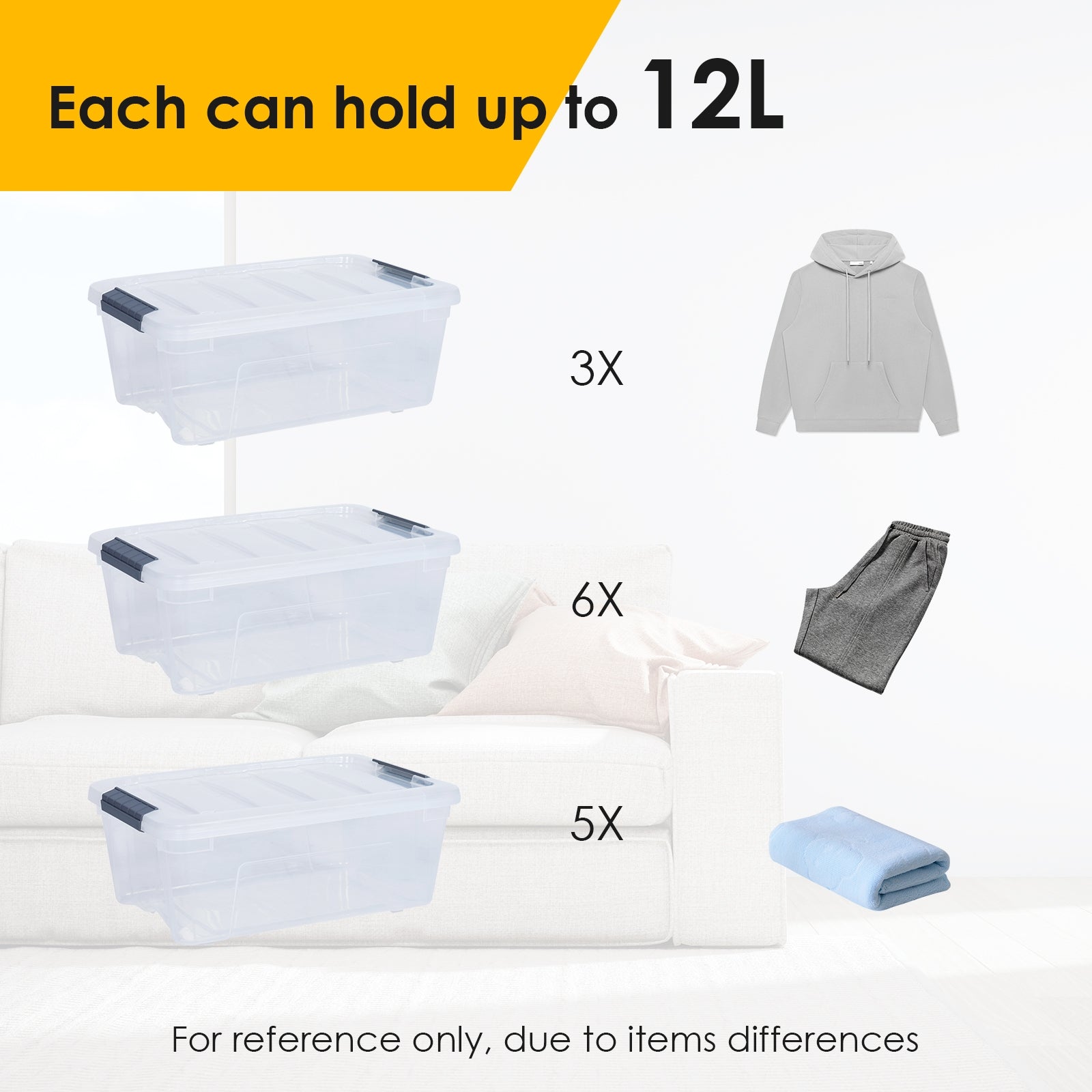 12 Pack 156 Quart Latch Stack Storage Tubs Box Clothing & Closet Storage at Gallery Canada