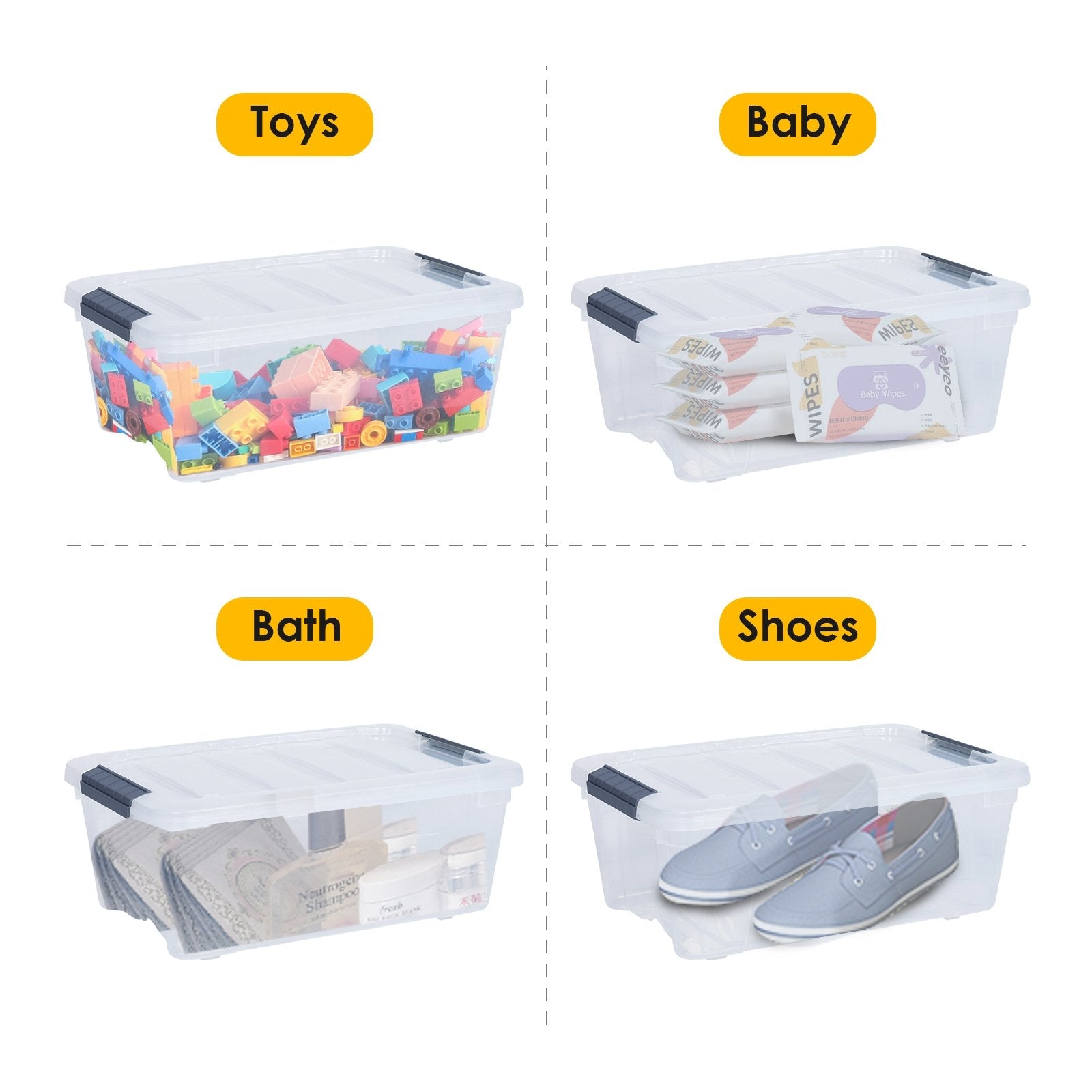 12 Pack 156 Quart Latch Stack Storage Tubs Box Clothing & Closet Storage at Gallery Canada