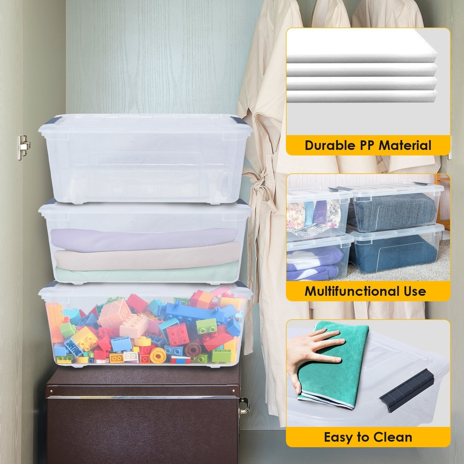 12 Pack 156 Quart Latch Stack Storage Tubs Box Clothing & Closet Storage at Gallery Canada