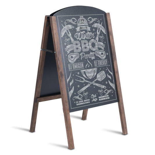 31.5 Inch Wood A-Frame Sidewalk Signage Chalkboard, Black Outdoor Decor   at Gallery Canada