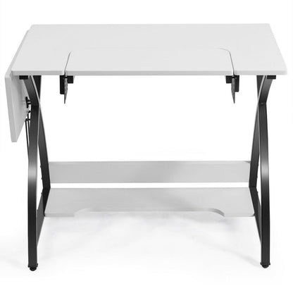 Sewing Craft Table Computer Desk with Adjustable Platform, White Sewing Tables   at Gallery Canada