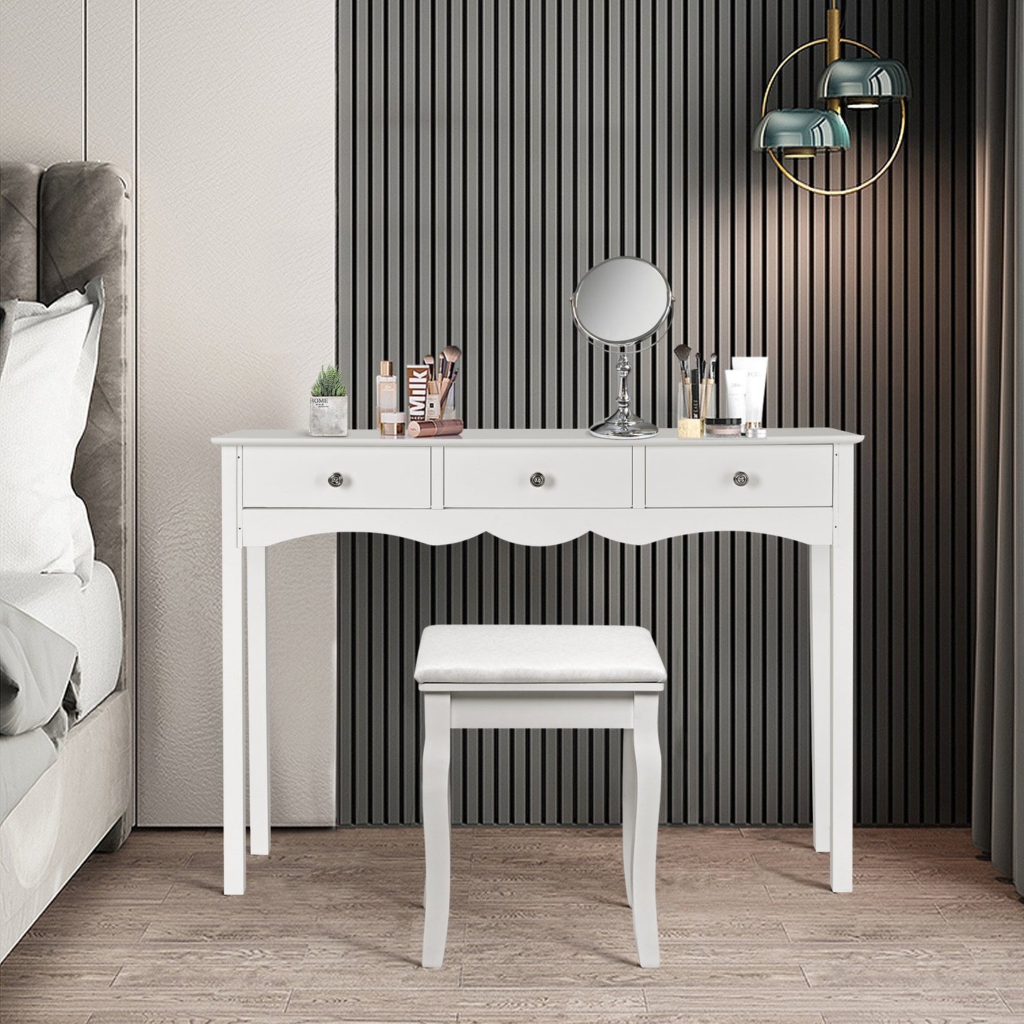 Side Sofa Table with Storage 3-Drawers, White Console Tables   at Gallery Canada