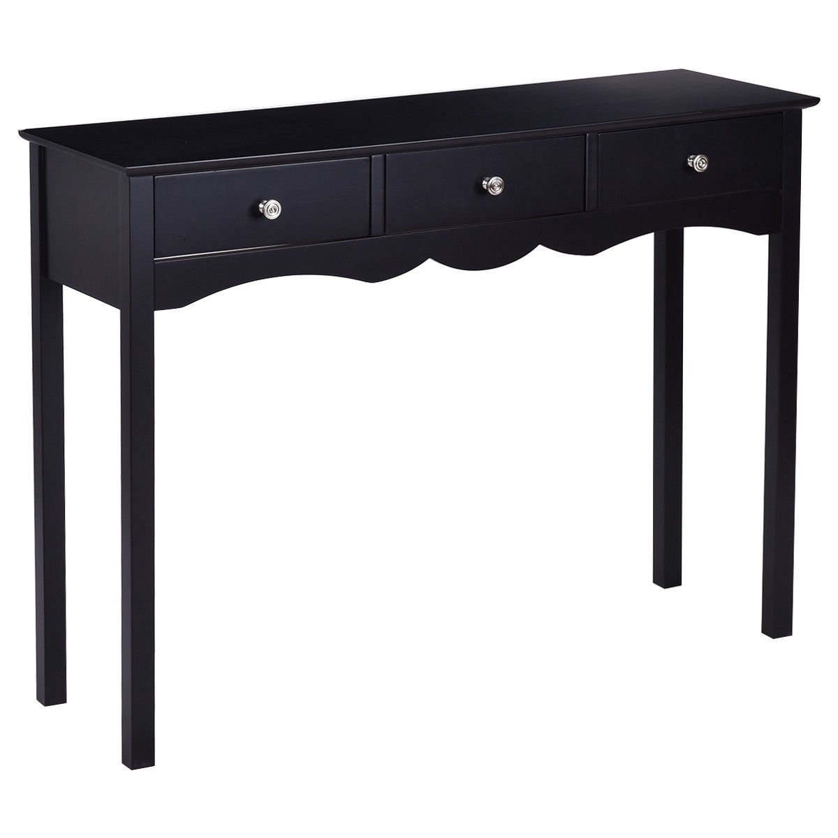 Hall table Side Table w/ 3 Drawers, Black Console Tables   at Gallery Canada