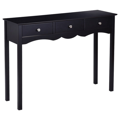 Hall table Side Table w/ 3 Drawers, Black