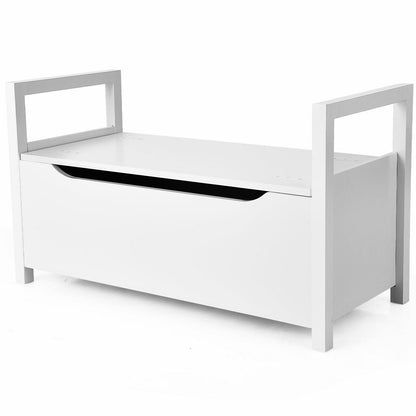 34.5 ×15.5 ×19.5 Inch Shoe Storage Bench with Cushion Seat for Entryway, White Shoe Racks & Storage Benches   at Gallery Canada