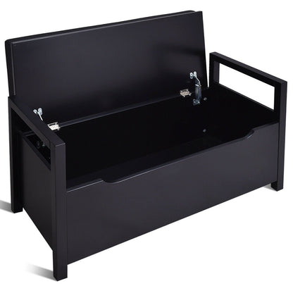 34.5 ×15.5 ×19.5 Inch Shoe Storage Bench with Cushion Seat for Entryway, Black - Gallery Canada