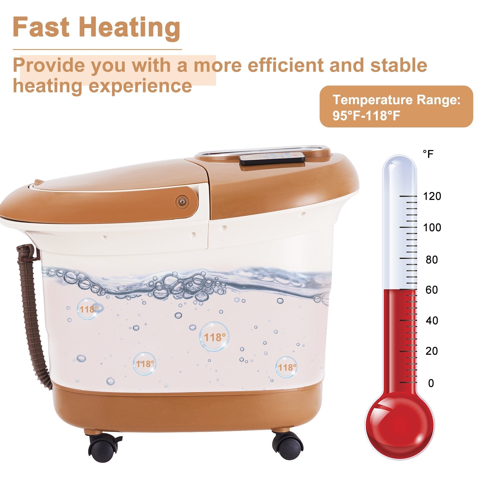 All-in-One Heat Bubble Vibration Foot Spa Massager with 6 Massage Rollers Foot Massager   at Gallery Canada