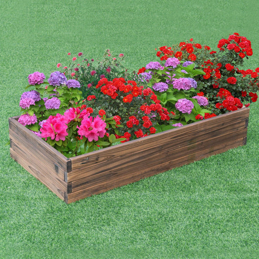 Elevated Wooden Garden Planter Box Bed Kit, Natural - Gallery Canada