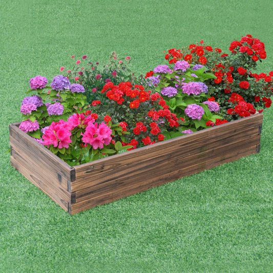 Elevated Wooden Garden Planter Box Bed Kit, Natural Raised Garden Beds   at Gallery Canada