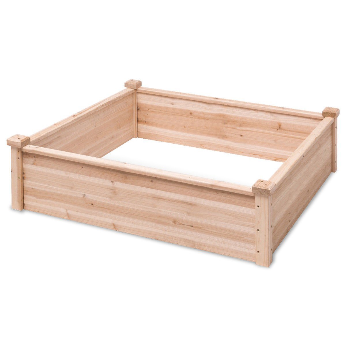 Wooden Square Garden Vegetable Flower Bed, Natural Raised Garden Beds   at Gallery Canada