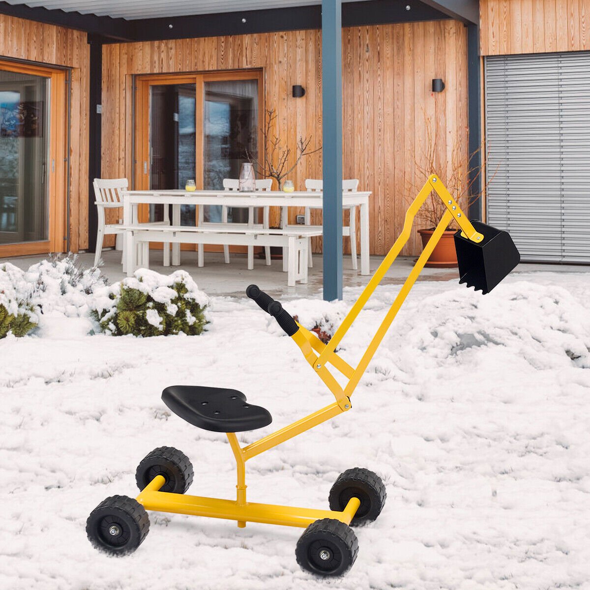 Heavy Duty Kid Ride-on Sand Digger Excavator, Yellow Sandboxes   at Gallery Canada