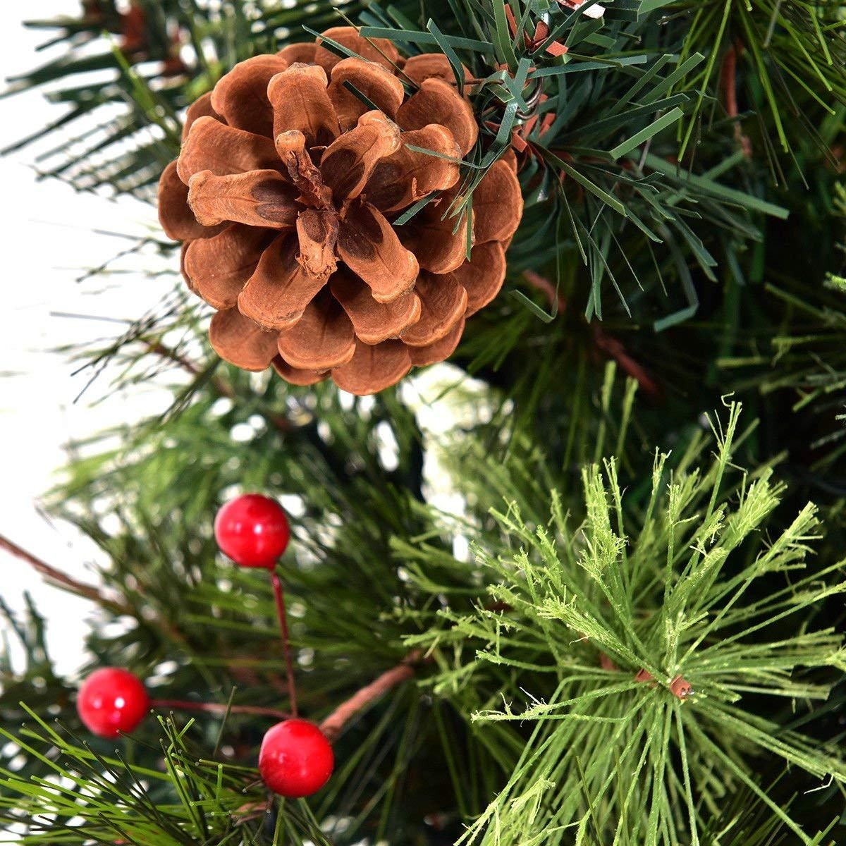 3'/4'/5' LED Christmas Entrance Tree w/ Red Berries Pine Cones-4', Green Christmas Tree   at Gallery Canada