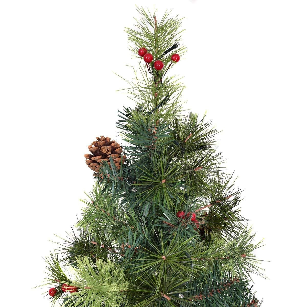 3'/4'/5' LED Christmas Entrance Tree w/ Red Berries Pine Cones-4', Green Christmas Tree   at Gallery Canada