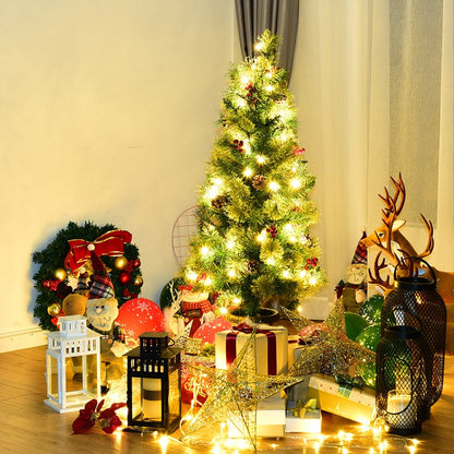 3'/4'/5' LED Christmas Entrance Tree w/ Red Berries Pine Cones-3', Green Christmas Tree   at Gallery Canada