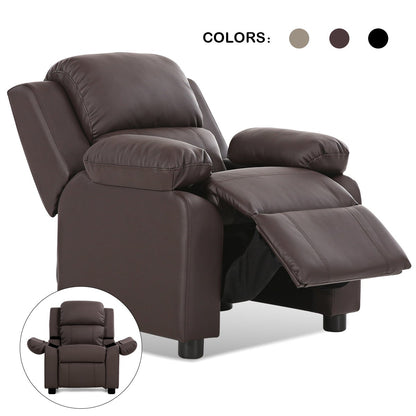 ceshi-Deluxe Padded Kids Sofa Armchair Recliner Headrest Children w/ Storage Arm Brown, Brown Kids Chairs & Seating   at Gallery Canada