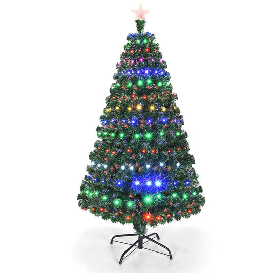 5 Feet/6 Feet/7 Feet Multicolor LED Fiber Optic Artificial Christmas Tree-5 Feet, Green Christmas Tree   at Gallery Canada