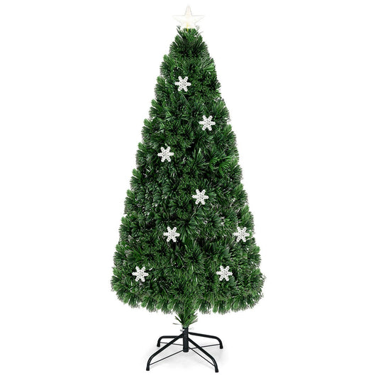 4 / 5 / 6 Feet LED Optic Artificial Christmas Tree with Snowflakes, Green Christmas Tree   at Gallery Canada