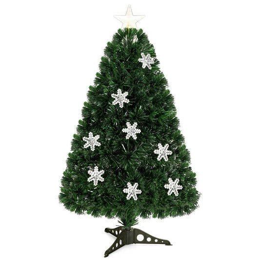 4 / 5 / 6 Feet LED Optic Artificial Christmas Tree with Snowflakes, Green Christmas Tree   at Gallery Canada