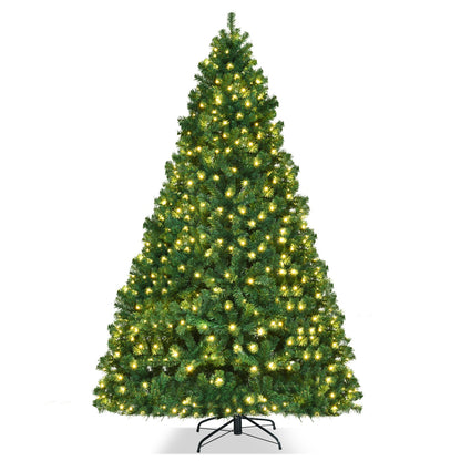 8 Feet PVC Artificial Christmas Tree with LED Lights-8 ft, Green Christmas Tree Green  at Gallery Canada