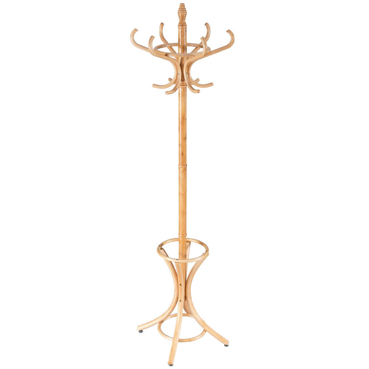 Wood Standing Hat Coat Rack with Umbrella Stand, Natural Coat Racks & Hall Trees   at Gallery Canada