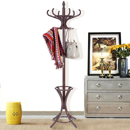 Wood Standing Hat Coat Rack w/ Umbrella Stand, Brown Coat Racks & Hall Trees   at Gallery Canada