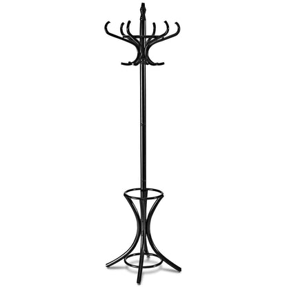 Wood Standing Hat Coat Rack w/ Umbrella Stand, Black Coat Racks & Hall Trees   at Gallery Canada