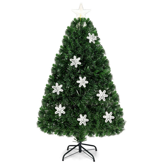 4 / 5 / 6 Feet LED Optic Artificial Christmas Tree with Snowflakes, Green Christmas Tree   at Gallery Canada