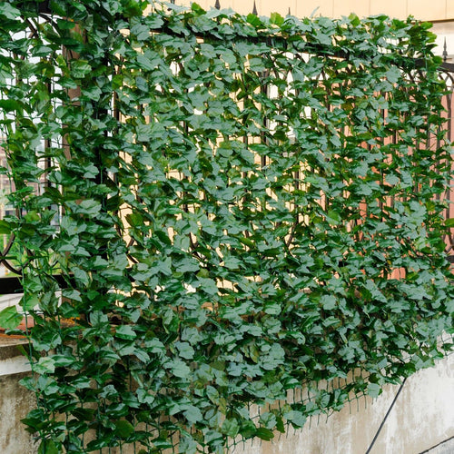 Faux Ivy Leaf Decorative Privacy Fence-40 x 95 Inch, Green