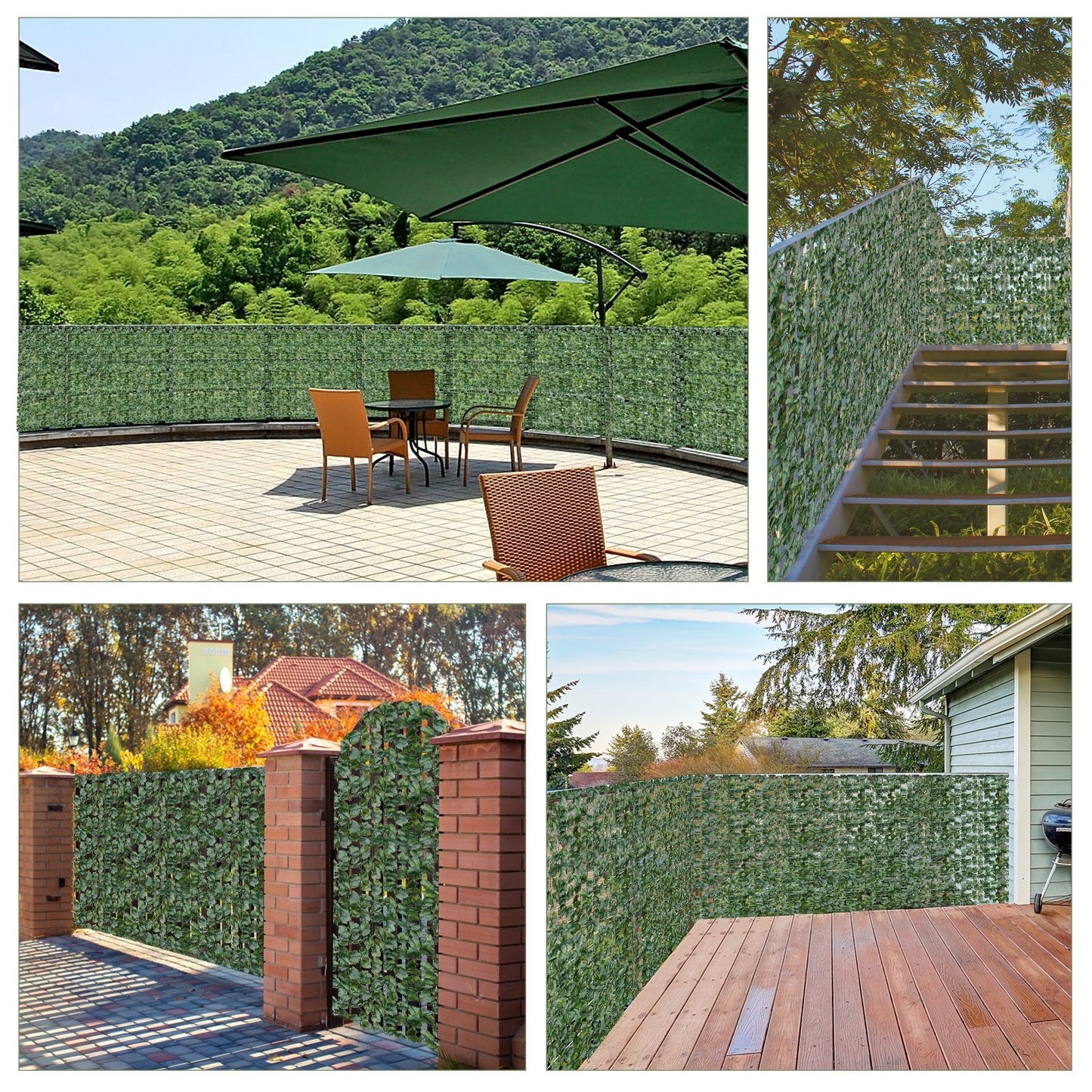 Faux Ivy Leaf Decorative Privacy Fence-59 x 118 Inch, Green Decorative Fencing & Flooring   at Gallery Canada