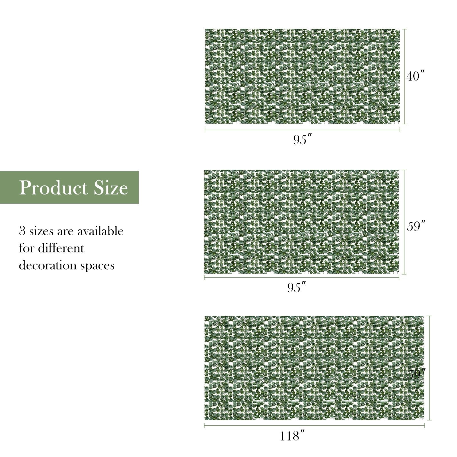 Faux Ivy Leaf Decorative Privacy Fence-59 x 118 Inch, Green Decorative Fencing & Flooring   at Gallery Canada