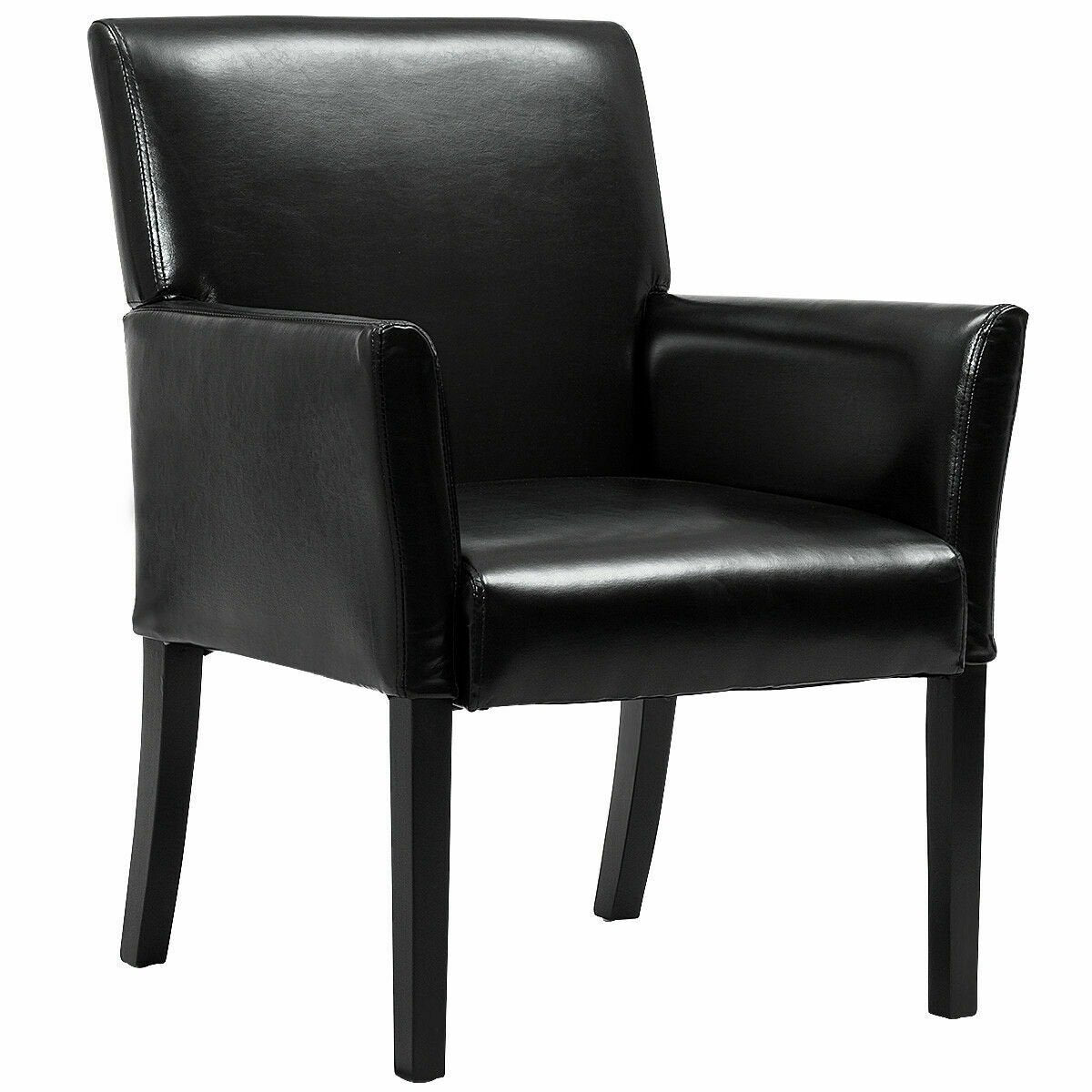 Modern PU Leather Executive Arm Chair Sofa, Black Accent Chairs   at Gallery Canada