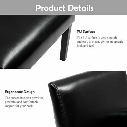 Modern PU Leather Executive Arm Chair Sofa, Black Accent Chairs   at Gallery Canada