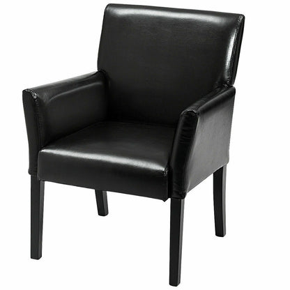 Modern PU Leather Executive Arm Chair Sofa, Black Accent Chairs   at Gallery Canada