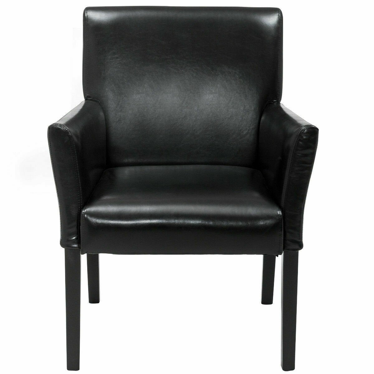 Modern PU Leather Executive Arm Chair Sofa, Black Accent Chairs   at Gallery Canada