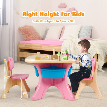 In/Outdoor 3-Piece Plastic Children Play Table & Chair Set, Multicolor Kids Table & Chair Sets   at Gallery Canada