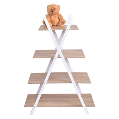 X-Shape 4-Tier Display Shelf Rack Potting Ladder, White Plant Stands   at Gallery Canada