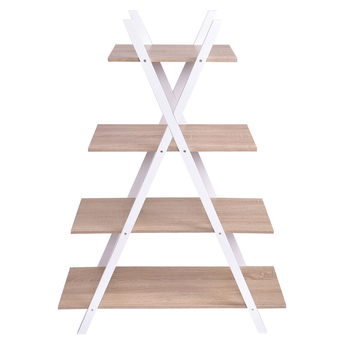 X-Shape 4-Tier Display Shelf Rack Potting Ladder, White Plant Stands   at Gallery Canada