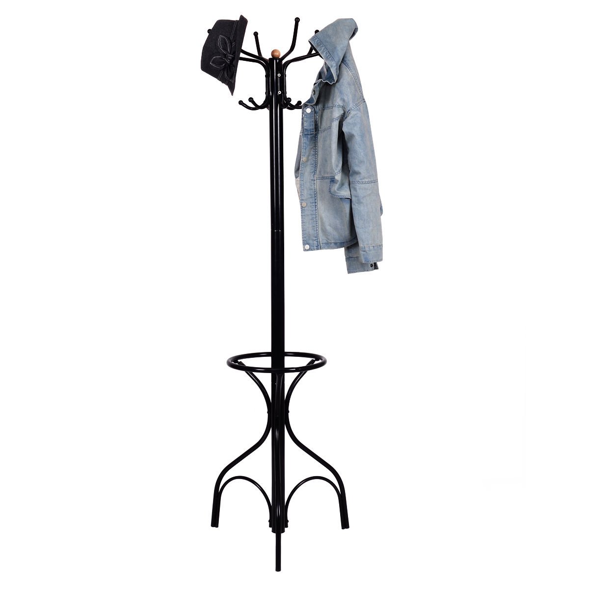 Vintage Metal Coat Hat Tree Stand Clothes Hanger, Black Coat Racks & Hall Trees   at Gallery Canada