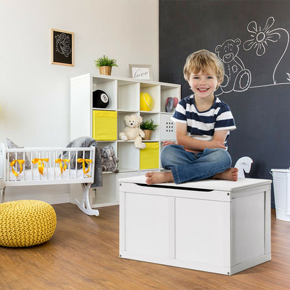 Safety Hinge Wooden Chest Organizer Toy Storage Box, White Kids Storage   at Gallery Canada