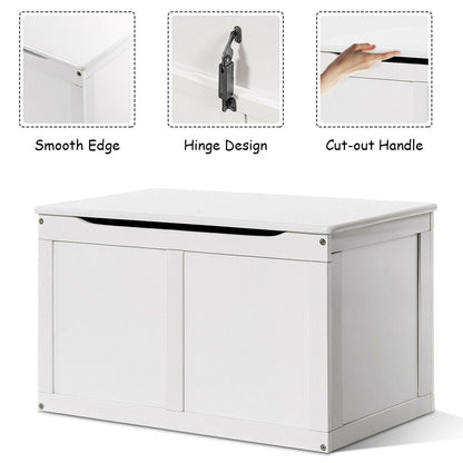 Safety Hinge Wooden Chest Organizer Toy Storage Box, White Kids Storage   at Gallery Canada