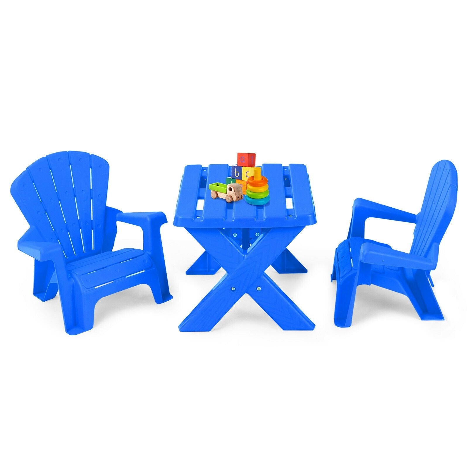 3-Piece Plastic Children Table Chair Set, Blue Kids Table & Chair Sets   at Gallery Canada